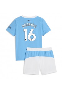 Manchester City Rodri Hernandez #16 Babyklær Hjemme Fotballdrakt til barn 2025-26 Korte ermer (+ Korte bukser)